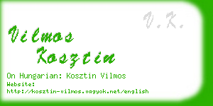 vilmos kosztin business card